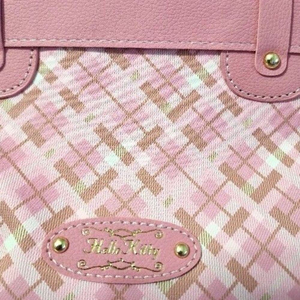 HELLO KITTY Embroidered Plaid Pink Women's  Crossbody Tote Bag  FAST SHIPPING!! - Picture 5 of 11